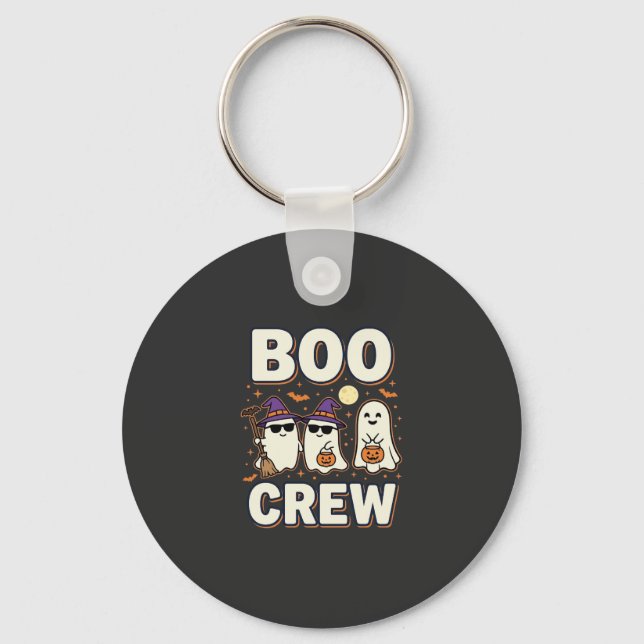 Boo Crew Halloween-spöken Vector Design_1 Nyckelring (Framsida)