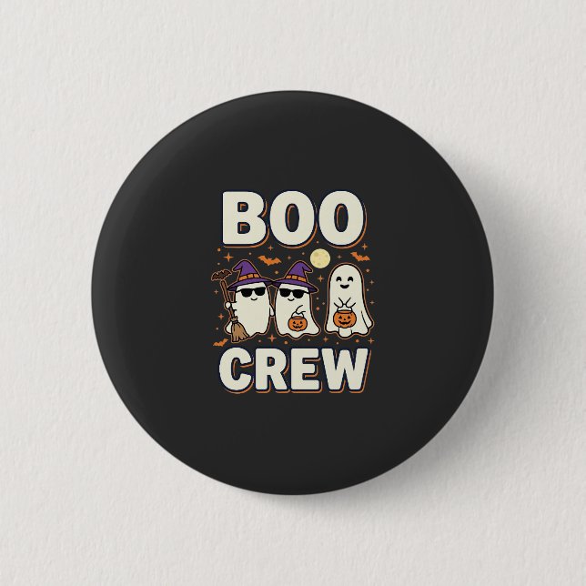 Boo Crew Halloween-spöken Vektor Design_1 Knapp (Framsida)
