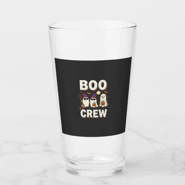Boo Crew Halloween-spöken Vektordesign_1 Glaskopp (Framsida)