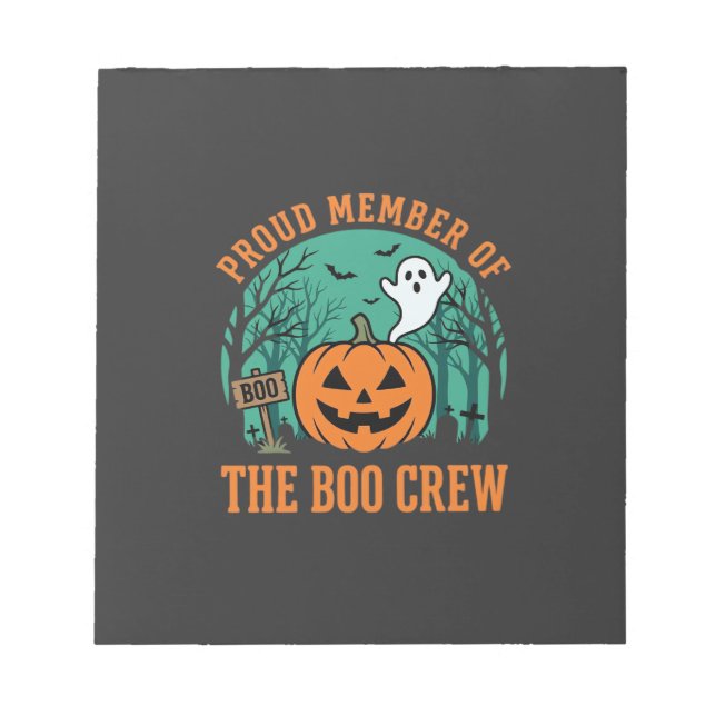 Boo Crew Halloween-spökpumpa design_1 Anteckningsblock (Framsida)