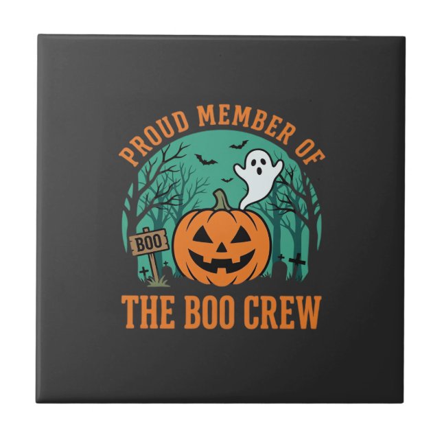 Boo Crew Halloween-spökpumpa design_1 Kakelplatta (Framsidan)