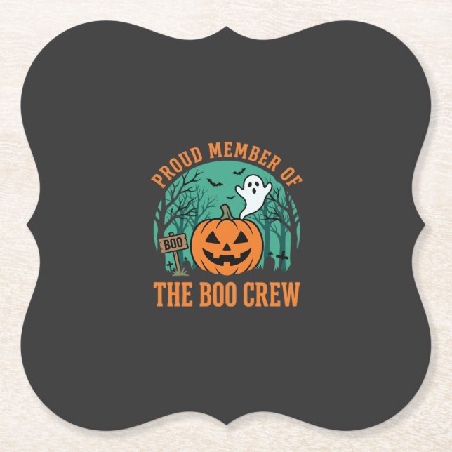 Boo Crew Halloween-spökpumpa design_1 Underlägg Papper (Framsida)