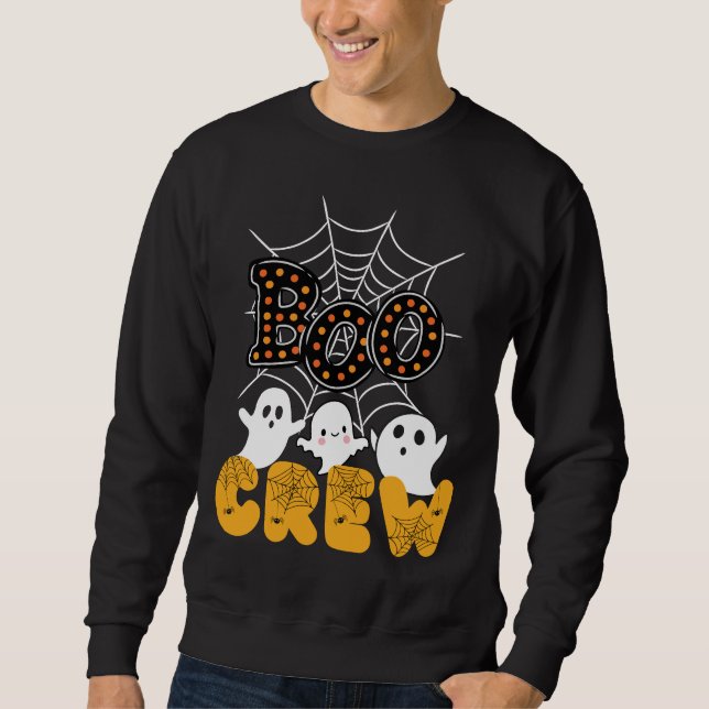 Boo Crew Halloween Sweatshirt med Cute Spöken (Framsida)