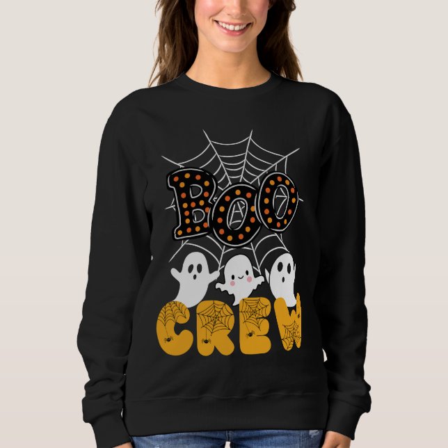 Boo Crew Halloween Sweatshirt med Cute Spöken T Shirt (Framsida)