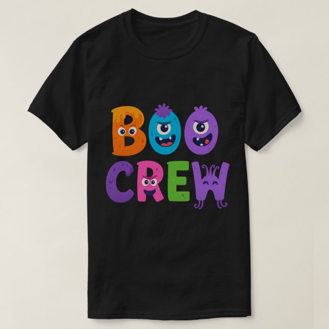Boo Crew Halloween T-Shirt - Cute Monster Brev (Design framsida)
