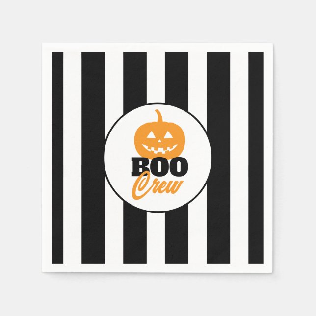 Boo Crew Jack O Lantern Halloween Party Pappersservett (Framsidan)