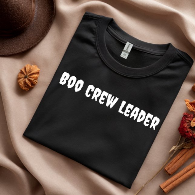 Boo Crew Leader vit typografi halloween T Shirt (Skapare uppladdad)