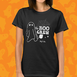 Boo Crew Mamma Familj Matchande Vit Halloween T Shirt