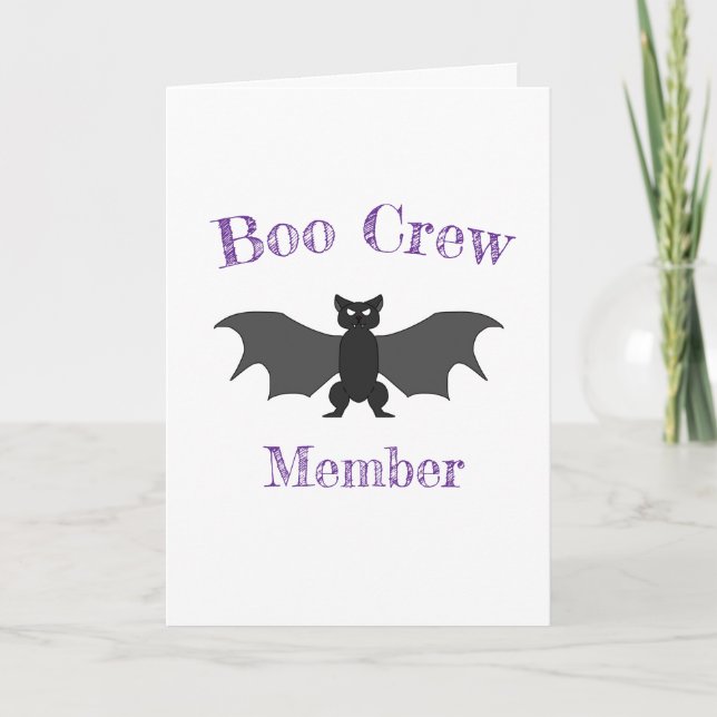 Boo Crew Member Halloween Card Kort (Framsida)