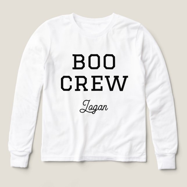 Boo Crew Monogrammed Halloween T Shirt (Design framsida)