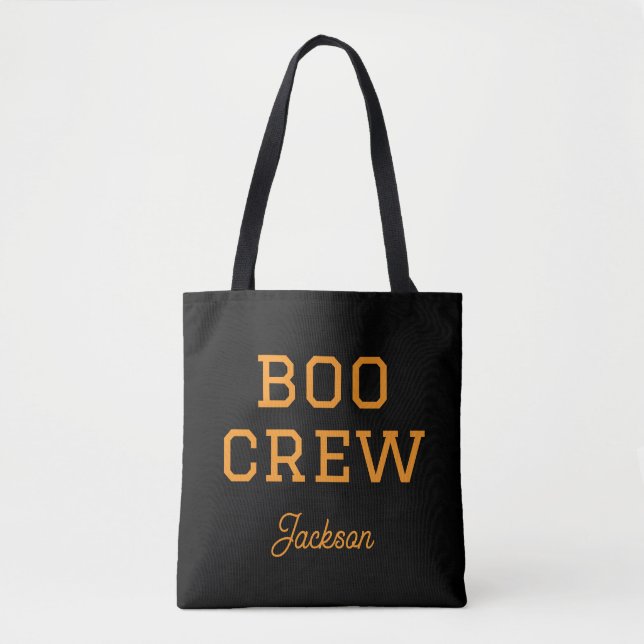 Boo Crew Monogrammed Halloween Tygkasse (Framsida)