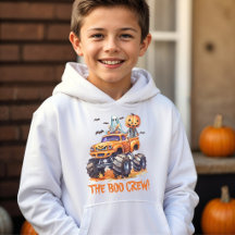 Boo Crew Monster Truck Halloween Hoodie för pojkar