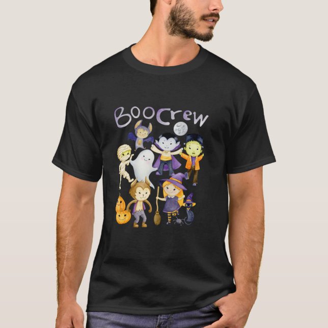 Boo Crew Monsters Vampire Fladdermus Witch Ghost W T Shirt (Framsida)