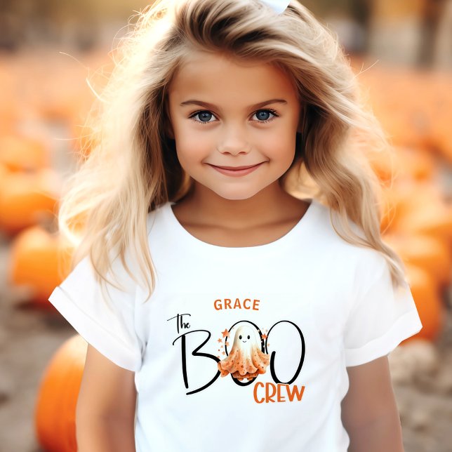 Boo Crew Namn Modern Halloween Småbarn T-Shirt (The Boo Crew Name Modern Halloween Toddler T-Shirt)
