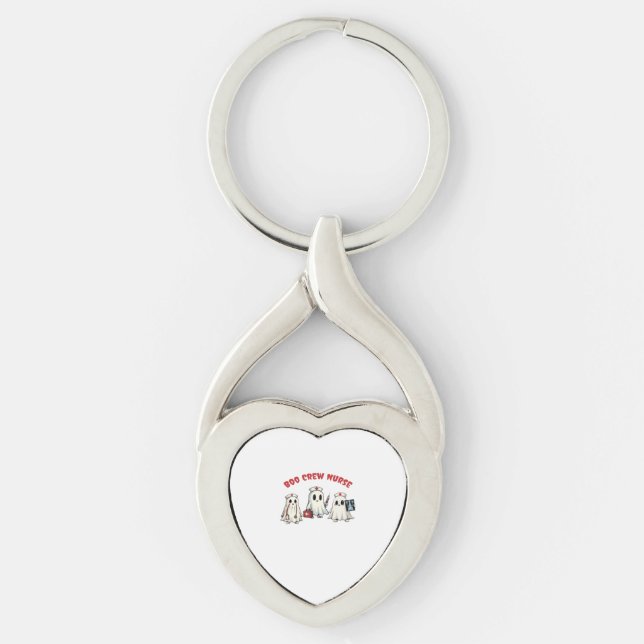 BOO CREW NURSE Essential T-Shirt Twisted Heart Silverfärgad Nyckelring (Framsidan)