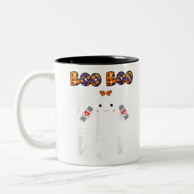 Boo Crew Nurse Funny Halloween Costume F Två-Tonad Mugg (Vänster)