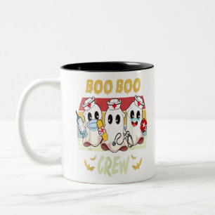 Boo Crew Nurse Halloween Ghost Costume Retro Vinta Två-Tonad Mugg