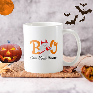 Boo Crew Orange Halloween Familj Anpassad Kaffemugg