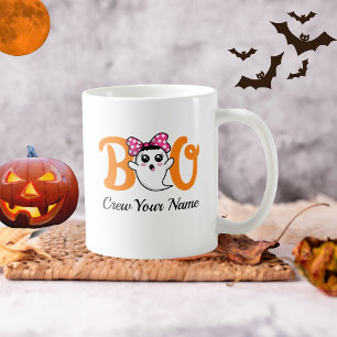 Boo Crew Orange Halloween Familj Anpassad Kaffemugg