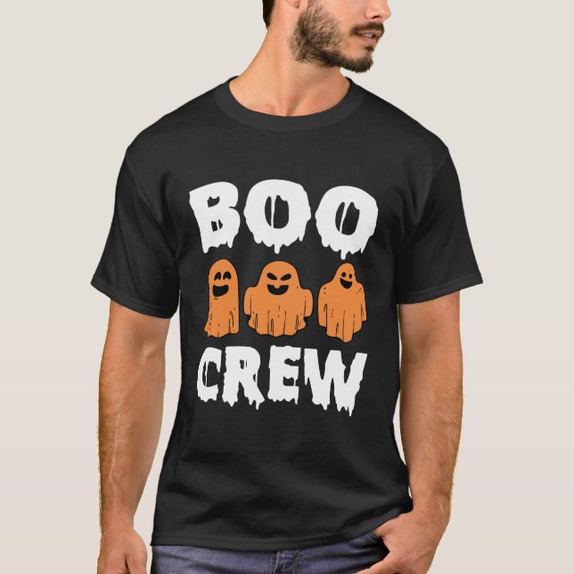 Boo Crew Orange Halloween Family Matching T Shirt (Framsida)