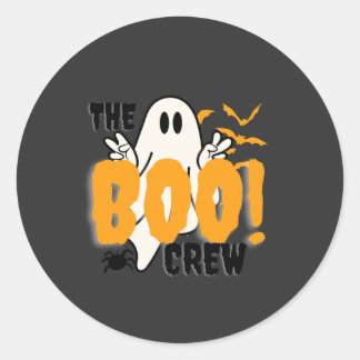 Boo Crew Orange Halloween Runt Klistermärke