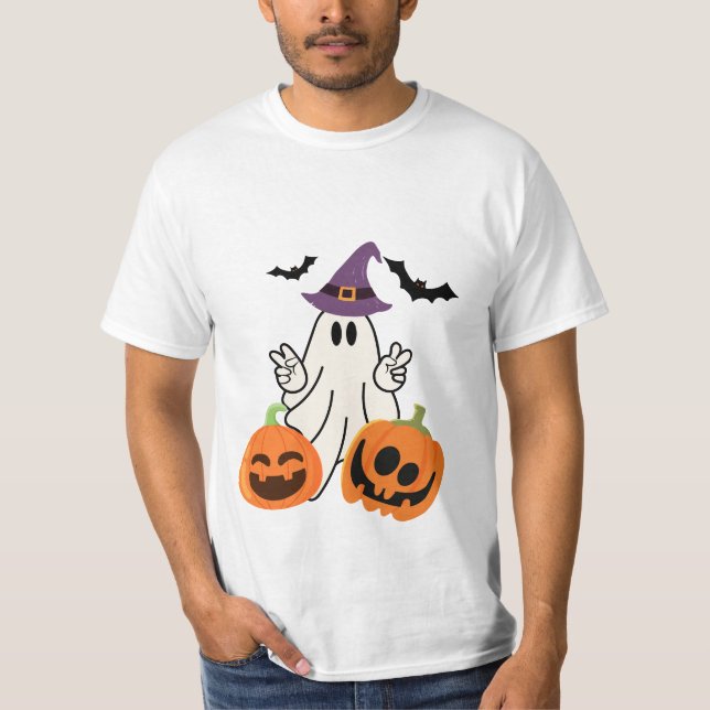 Boo Crew Orange Halloween T Shirt (Framsida)