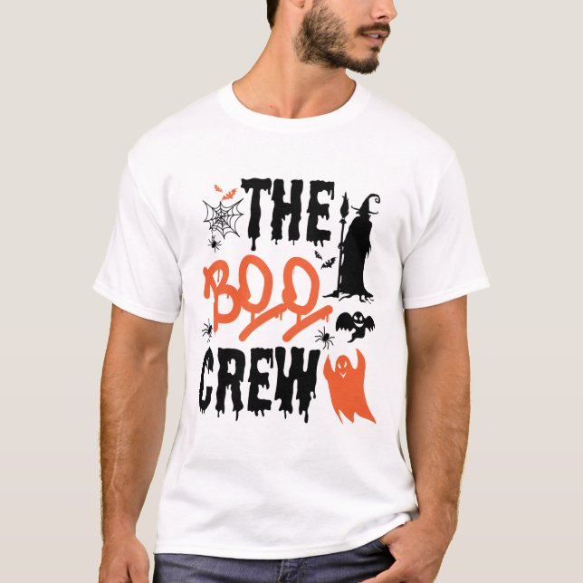 Boo Crew Orange Tee - Roligt Family Halloween Cost (Framsida)