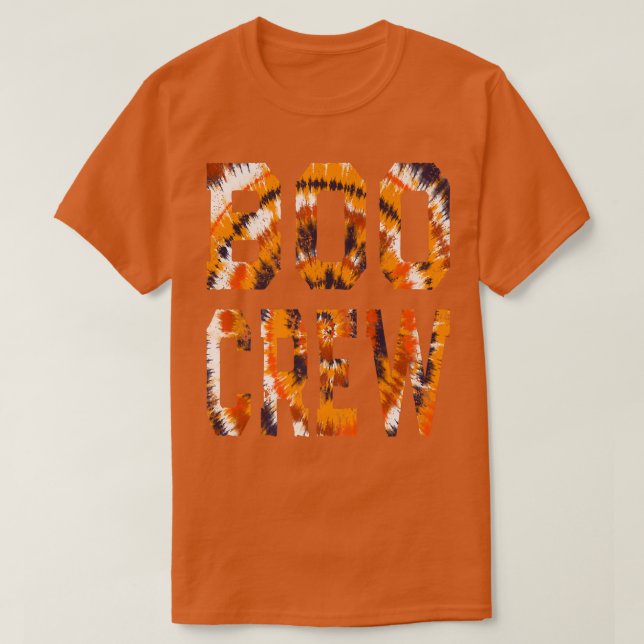 Boo Crew Orange Tie Dye Matching Halloween Haunte T Shirt (Design framsida)