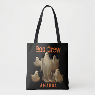 Boo Crew Personlig Namn Halloween-handväska Tygkasse