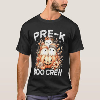 Boo Crew Pre K Lärare Halloween Spöke Wildflower T Shirt