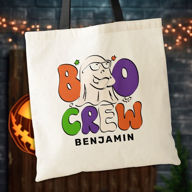 BOO Crew Retro Colorful Personlig Halloween Tygkasse (Skapare uppladdad)