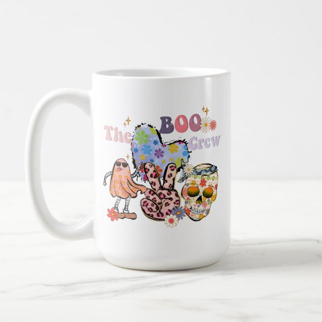 Boo Crew Retro Halloween Kaffemugg (Vänster)