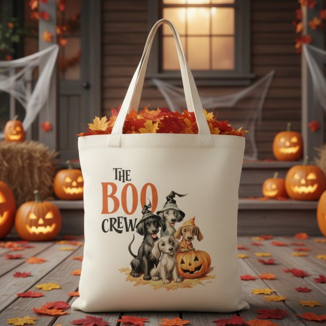 Boo Crew Retro Hound Hundar Halloween Tygkasse (The Boo Crew Retro Hound Dogs Halloween Tote Bag)