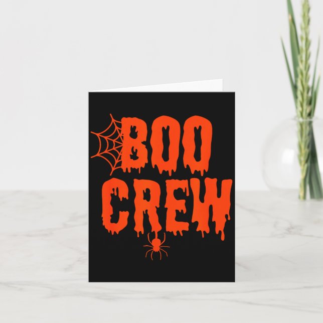 Boo Crew Rolig Halloween Tröja För Gruppkostym F Kort (Framsida)