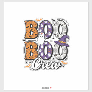 Boo Crew Sjuksköterska Halloween Vintage T-Shirt D Klistermärken