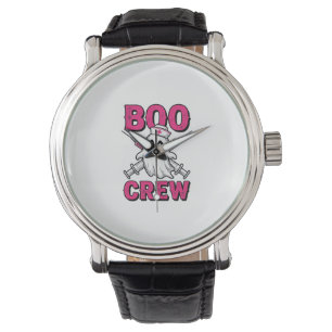Boo Crew Sjuksköterska Spöke Halloween Vector Desi Armbandsur