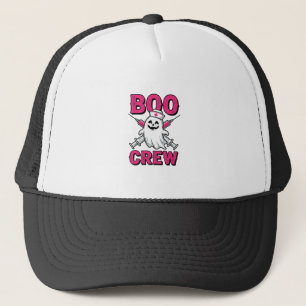 Boo Crew Sjuksköterska Spöke Halloween Vector Desi Keps