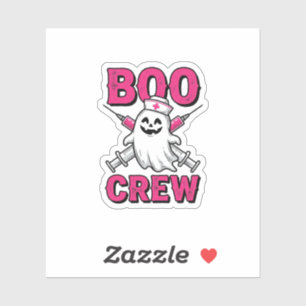 Boo Crew Sjuksköterska Spöke Halloween Vector Desi Klistermärken