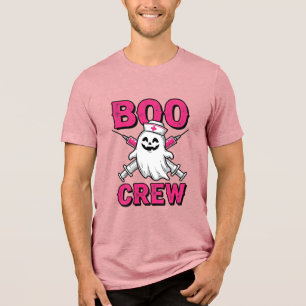 Boo Crew Sjuksköterska Spöke Halloween Vector Desi T Shirt