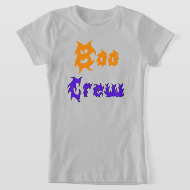 Boo Crew Söt Halloween Barn Typografi Design 👻 T Shirt (Laydown)