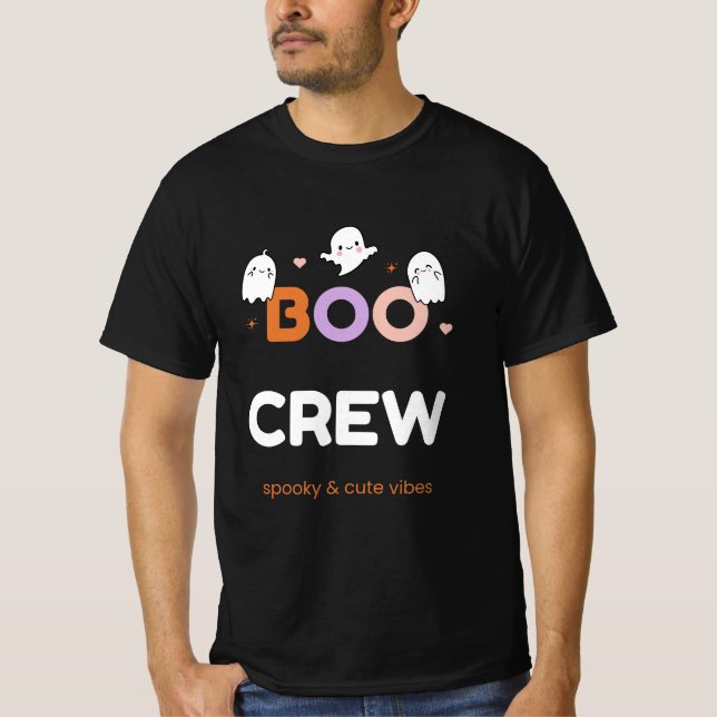 BOO CREW | Söt Halloween-ghostt-shirt T Shirt (Framsida)