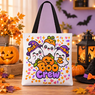 Boo Crew Söt Halloween-handväska Tygkasse