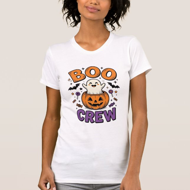 Boo Crew Söt Spök Pumpa Halloween Tröja Design (Framsida)