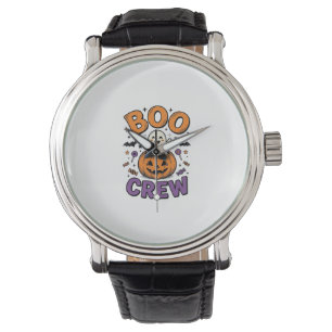 Boo Crew Söt Spök Pumpa Halloween Tröja Design Armbandsur