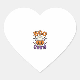 Boo Crew Söt Spök Pumpa Halloween Tröja Design Hjärtformat Klistermärke