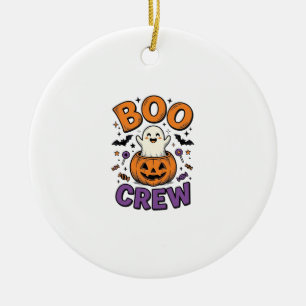 Boo Crew Söt Spök Pumpa Halloween Tröja Design Julgransprydnad Keramik