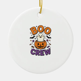 Boo Crew Söt Spök Pumpa Halloween Tröja Design Julgransprydnad Keramik