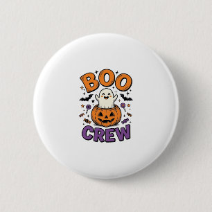 Boo Crew Söt Spök Pumpa Halloween Tröja Design Knapp