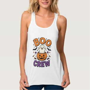 Boo Crew Söt Spök Pumpa Halloween Tröja Design Linne Med Racerback