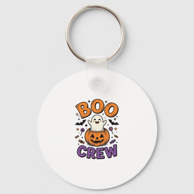 Boo Crew Söt Spök Pumpa Halloween Tröja Design Nyckelring (Framsida)